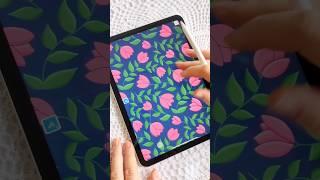 Illustrating a seamless pattern using a sketched template #adobefresco #surfacepatterndesign