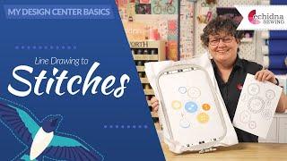 My Design Center Basics - Line Design To Stitches | Echidna Sewing