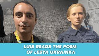 Luis reads a poem "Contra spem spero" by Lesya Ukrainka in Ukrainian language