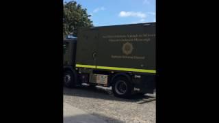 Defence Forces Ireland,EOD Truck followed by NAS Bumbulance leavening Trinity college.