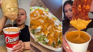 tiktok mukbang compilation 36 | chipotle bowl, raising canes burrito and more