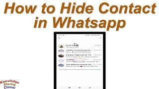 How to Hide Contact in Whatsapp