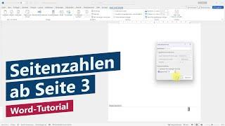 Word Seitenzahlen ab Seite 3 (beginnend mit 1) – Wissenschaftliche Arbeit in Word