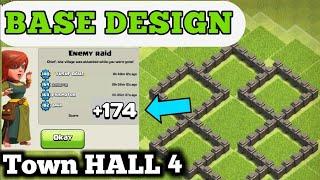 clash of clans - best town hall 4 defense (base design) | th4 base | town hall 4 base defense