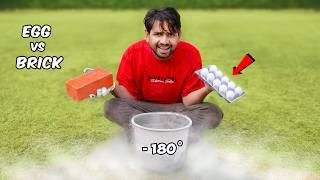 Trying Egg + Liquid Nitrogen - क्या एक अंडा ईंट को तोड़ सकता है ?...Egg Vs Brick | Day 3