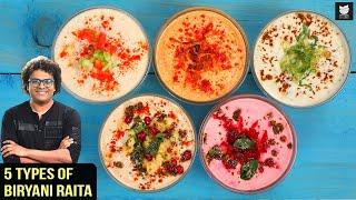 5 Types of Biryani Raita | Quick Raita Recipes | Raita Recipes For Biryani | Raita Recipe By Varun