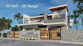 50X60 Feet Duplex House Design | 3000 Sqft House Plan | 15X18 Meters House Design