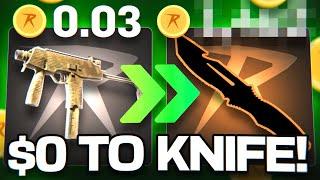 THE $0 TO KNIFE CHALLENGE ON CSGOROLL!