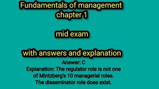 fundamentals of management chapter 1 mid exam with the answers and explanation