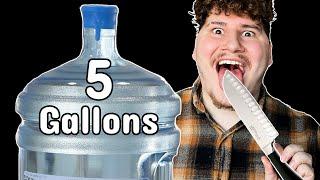 Drinking 5 Gallons Of Water With A Kitchen Knife (Day 7)