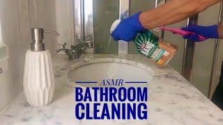 ASMR cleaning bathroom sink and shower | no talking, unintentional