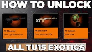 The Division 2 | Unlock ALL The NEW TU15 Exotics | *Tips & Tricks* | Hidden Alliance | PurePrime