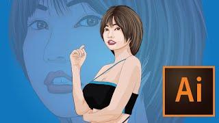 วาดรูปการ์ตูน | โนเกียร์ Nokia Sutasinee| ADOBE ILLUSTRATOR