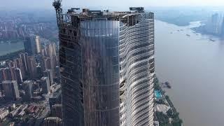 4K武汉航拍绿地中心中央商务区CBD 4K aerial photo of wuhan Green Center central Business District CBD