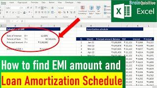 How to Calculate loan EMI amount in Excel | EMI calculation in Excel