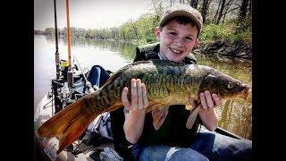 Pondboy Junior's First Trip Solo   Youth Kayak Fishing (9 years old)