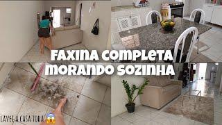 Faxina completa | mudei o sofá de lugar | lavei a casa toda  vlogs morando sozinha