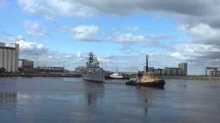 HMS Edinburgh Leaving the city of Edinburgh for the last time.