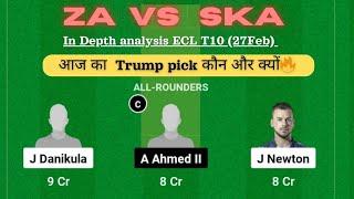 ZA vs SKA Dream11 Team Of Today Match Prediction ECS Spain T10