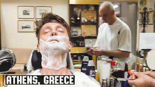  Classic Old School Greek Barber Wet Shave | Pavlatos Traditional Barber Shop in Athens Greece