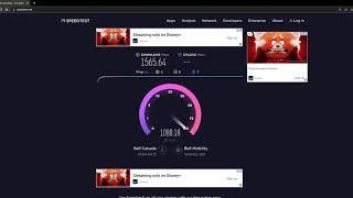 Bell Gigabit Fibe 1.5 Internet Speed Test