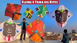 FLYING 6 TAWA BIG KITES WITH FRIENDS ON SUNDAY  PATANGBAAZI IN AMRITSAR 6 Tawa Kites ..