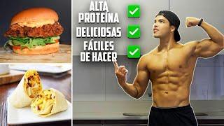 3 Deliciosas RECETAS fitness  altas en PROTEINA.