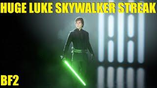 Luke destroys the Empire! Huge Luke Skywalker killstreak! (60+) Star Wars Battlefront 2