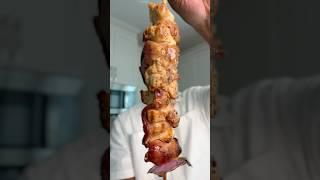 Bacon Ranch Chicken Skewers  Just marinate, wrap, and grill. That’s it! #chickenskewers #grill