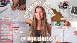 preparing for my college classes! | ordering textbooks, syllabi to planner, organizing & more!
