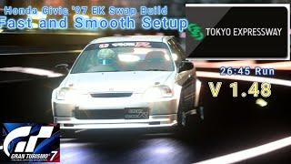 GT7 Tokyo Expressway 600 w/ Honda Civic EK '97 Engine Swap Build V 1.48