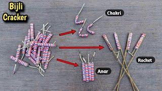 Making Chakri, Anar, Rocket from Bijli Bomb  || How to Make Diwali Crackers