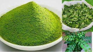 कढी पत्ते का पाउडर एक बार घर पर बनाएँ और सालभर के लिए स्टोर करें | How to Make Store Curry Leaves?