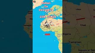 Dubai to Colombia flight route️| #aviation #aeroplane #airplane #route #shortsfeed #shorts #dubai