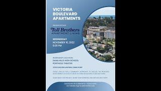 Public Workshop presented by Toll Brothers Apartment Living - Victoria Blvd. Apartments