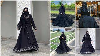 black colour abaya with burqa style || latest abaya design || modest abaya