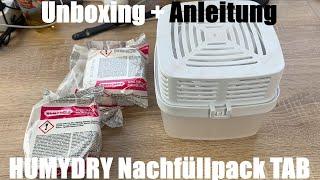 HUMYDRY Nachfüllpack TAB 3x500g mit Lavendelduft für Luftentfeuchter ohne Strom Unboxing & Anleitung