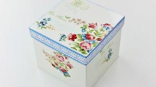 How to make a decoupage box - Painted box - Decoupage cardboard box - Decoupage for beginners