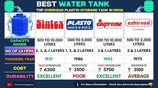 Best Water Tank Brands in India  Sintex vs Supreme vs Plasto vs Ashirvad | Price & Review