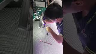 Our workers are repairing the lamp beads on the LED display. #leddisplay #ledscreen