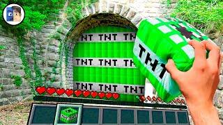 Minecraft in Real Life POV - EMERALD TNT PORTAL - Realistic Texture Pack RTX ON