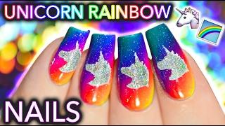 Unicorn Rainbow Nail Art  (now u can ride my nails)