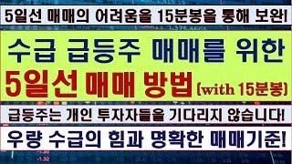 수급 급등주 매매에 최적화된 5일선(15분봉 체크 정확도 향상) 매매방법! [주식 매매방법]