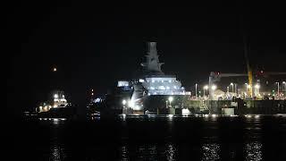 The launch of Hms Glasgow, floating for the first time