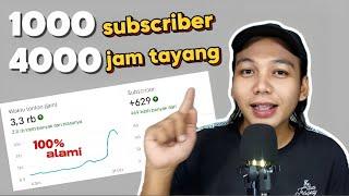 Cara Mendapatkan 1000 Subscriber Dan 4000 Jam Tayang Alami | Youtuber Pemula