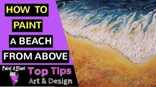How to paint a beach scene with acrylic paint - step by step tutorial