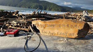 Beach Combing and carving Vancouver Island.