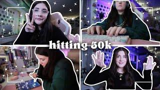 hitting 50k words in my first draft | write with me cozy author vlog