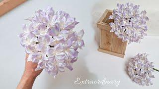 DIY, Hydrangea flowers from Satin Ribbon | Amazing flowers | 4K | Satin Crafts | CyzecoSRF#6