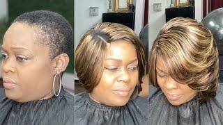 *NEW NEVER B4 SEEN ILLUSION PART STOCKING CAP METHOD* QUICKWEAVE BOB ON BALD HEAD | PROTECTIVE STYLE